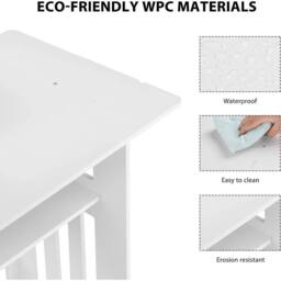 VOGREX White 3-Tier Coffee Table Easy Assembly Small Space - thumbnail 3