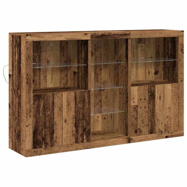 Berkfield Home Sideboard with LED Lights Old Wood 162x37x100 cm Engineered Wood in Brown - Size: 162 x 37 x 100 cm - image 1
