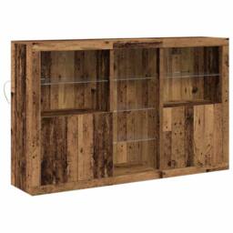 Berkfield Home Sideboard with LED Lights Old Wood 162x37x100 cm Engineered Wood in Brown - Size: 162 x 37 x 100 cm - thumbnail 1