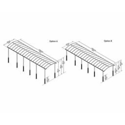 Palram Alpine 12700 RV Carport Kit - L1290 x W352 x H307 - Grey - thumbnail 2