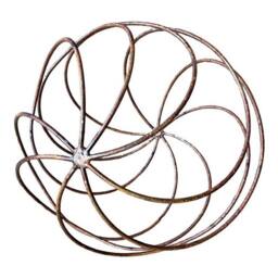 Poppyforge Sphere Plant Pins/ Garden Art - Bare Metal/Ready to Rust - 40cm Diameter in Metallics