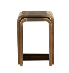 IH Design Daizha Nest of 2 Wooden Tables in Brown - thumbnail 2