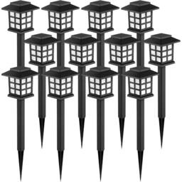 Kelvenix 12pcs Solar LED Garden Lights, Outdoor Pathway Lighting, Warm White - thumbnail 1