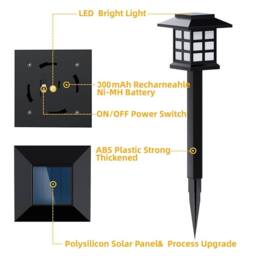 Kelvenix 12pcs Solar LED Garden Lights, Outdoor Pathway Lighting, Warm White - thumbnail 6