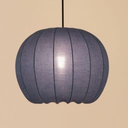 CGC Lighting Lila Navy Rounded Ribbed Stretch Cotton Fabric Lampshade - thumbnail 6