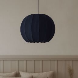 CGC Lighting Lila Navy Rounded Ribbed Stretch Cotton Fabric Lampshade - thumbnail 4
