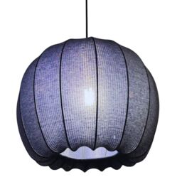 CGC Lighting Lila Navy Rounded Ribbed Stretch Cotton Fabric Lampshade - thumbnail 3