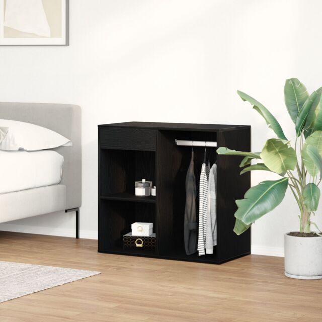 Berkfield Home Black Oak Cosmetic Cabinet 80x40x75 cm Made from Engineered Wood - Size: 80 x 40 x 75 cm - image 1