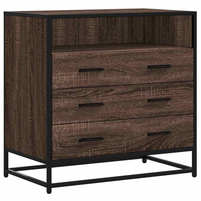 Berkfield Home Drawer Cabinet Brown Oak 70x41x70 cm Engineered Wood - Size: 70 x 41 x 70 cm - image 1