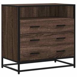 Berkfield Home Drawer Cabinet Brown Oak 70x41x70 cm Engineered Wood - Size: 70 x 41 x 70 cm - thumbnail 1