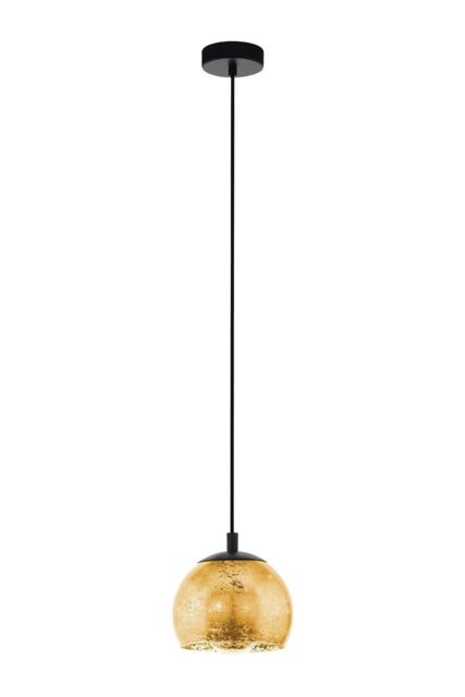 Eglo Albaraccin Gold Glass Pendant Light in Black - image 1