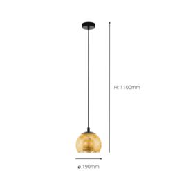 Eglo Albaraccin Gold Glass Pendant Light in Black - thumbnail 3
