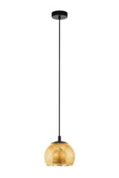 Eglo Albaraccin Gold Glass Pendant Light in Black - thumbnail 1