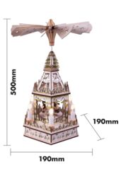 Netagon Battery Powered Wooden Christmas Pyramid with 6 LED Lights in White - thumbnail 2