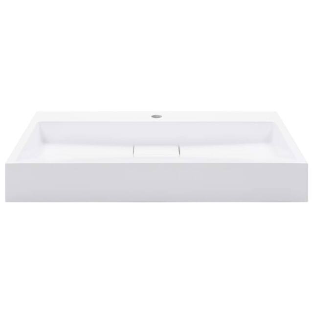 Berkfield Home Chic Wash Basin 80x46x11 cm Mineral Cast/Marble Cast White - Size: 80 x 46 x 11 cm - image 1