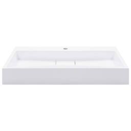 Berkfield Home Chic Wash Basin 80x46x11 cm Mineral Cast/Marble Cast White - Size: 80 x 46 x 11 cm - thumbnail 1