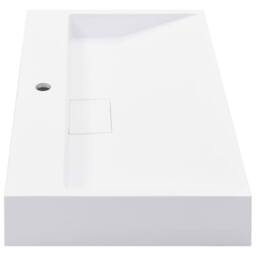 Berkfield Home Chic Wash Basin 80x46x11 cm Mineral Cast/Marble Cast White - Size: 80 x 46 x 11 cm - thumbnail 5