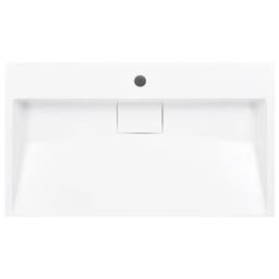 Berkfield Home Chic Wash Basin 80x46x11 cm Mineral Cast/Marble Cast White - Size: 80 x 46 x 11 cm - thumbnail 4
