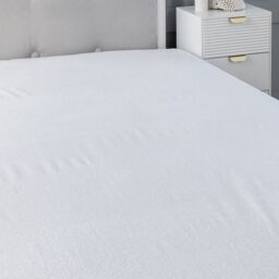 Snug City 12Inch Deep Waterproof Terry Towel Mattress Protector Soft Touch Non Noisy Fitted Sheet in White - Size: Super King - thumbnail 1