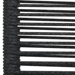 Berkfield Home Elegant 7 Piece Garden Dining Set Black Cotton Rope & Steel - thumbnail 6