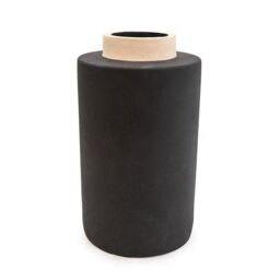 Madison & Mayfair Chic Contrast: Small Black & Cream Cylinder Vase - thumbnail 2