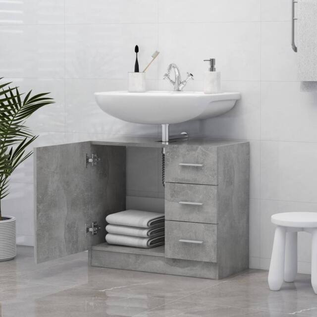 Berkfield Home Sink Cabinet Concrete Grey 63x30x54 cm Engineered Wood - Size: 63 x 30 x 54 cm - image 1