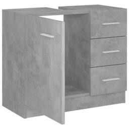 Berkfield Home Sink Cabinet Concrete Grey 63x30x54 cm Engineered Wood - Size: 63 x 30 x 54 cm - thumbnail 7
