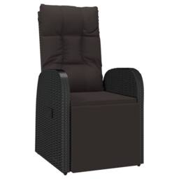Berkfield Home 2 Piece Garden Lounge Set Black Poly Rattan&Solid Wood Acacia - thumbnail 4