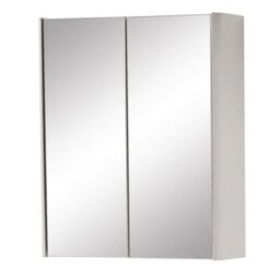 Clifton Cashmere 2-Door Mirror Bathroom Cabinet 60cm H x 500mm W in Pale Grey - thumbnail 1