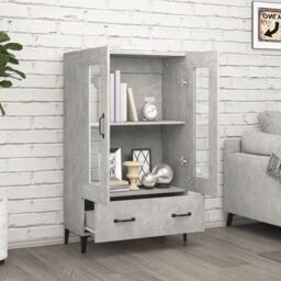 Berkfield Home Highboard Concrete Grey 70x31x115 cm Engineered Wood - Size: 70 x 31 x 115 cm - thumbnail 3