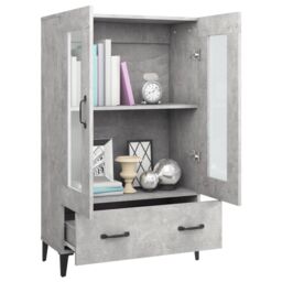 Berkfield Home Highboard Concrete Grey 70x31x115 cm Engineered Wood - Size: 70 x 31 x 115 cm - thumbnail 4
