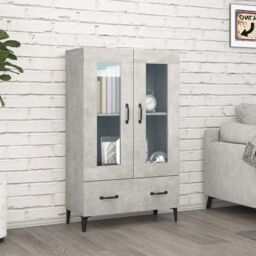 Berkfield Home Highboard Concrete Grey 70x31x115 cm Engineered Wood - Size: 70 x 31 x 115 cm - thumbnail 1