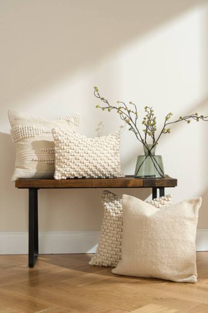 Truly Knotted Ecru Rectangle Cushion Cover - Size: 50 cm x 30 cm - image 1