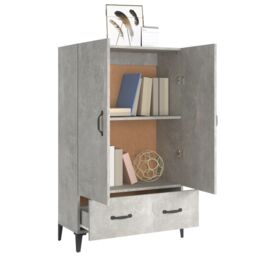 Berkfield Home Highboard Concrete Grey 70x31x115 cm Engineered Wood - Size: 70 x 31 x 115 cm - thumbnail 4