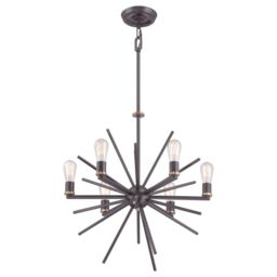Loops 6 Bulb Chandelier Hanging Pendant LIght Western Bronze LED E27 60W Bulb - thumbnail 1