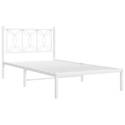 Berkfield Home Metal Bed Frame without Mattress with Headboard White 107x203cm - Size: 107x203 cm - thumbnail 1