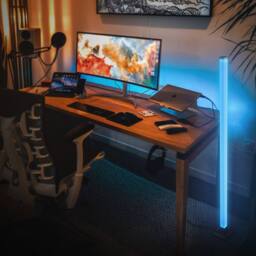 BRILONER RGB Gaming Floor Lamp Music Sync USB-C Ambience Standing Tube Light in Black - thumbnail 3