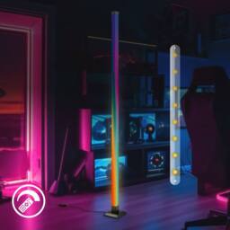 BRILONER RGB Gaming Floor Lamp Music Sync USB-C Ambience Standing Tube Light in Black - thumbnail 9