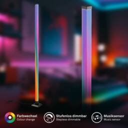 BRILONER RGB Gaming Floor Lamp Music Sync USB-C Ambience Standing Tube Light in Black - thumbnail 2