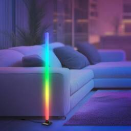 BRILONER RGB Gaming Floor Lamp Music Sync USB-C Ambience Standing Tube Light in Black - thumbnail 8