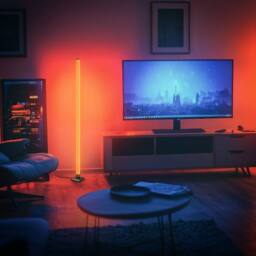 BRILONER RGB Gaming Floor Lamp Music Sync USB-C Ambience Standing Tube Light in Black - thumbnail 6