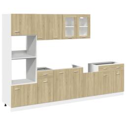 Berkfield Home 7 Piece Kitchen Cabinet Set Lyon Sonoma Oak Engineered Wood in Brown - thumbnail 2