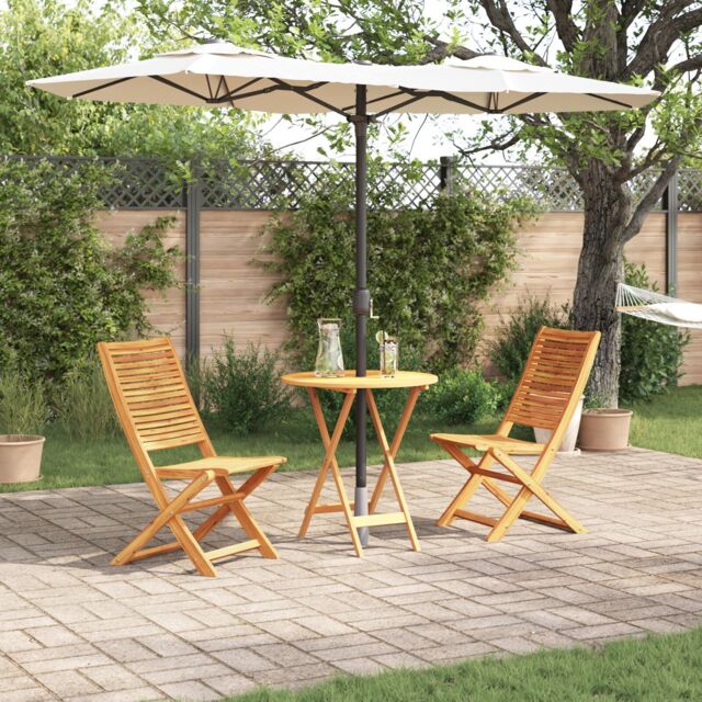 Berkfield Home 3-Piece Folding Bistro Set Made of Solid Acacia Wood in Brown - image 1