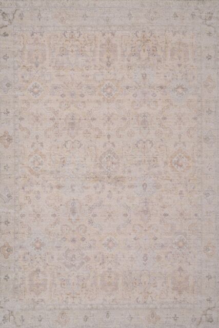 Kukoon Pale Beige Boho Vintage Style Distressed Living Room Bedroom Area Rug in Fawn - Size: 190 cm x 280 cm - image 1