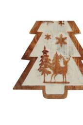 KDMD Rustic Wooden Snow Scene Tree Decoration for Winter Decor in Brown - thumbnail 2