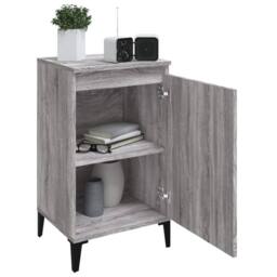 Berkfield Home Modern Bedside Cabinet Grey Sonoma 40x35x70 cm Engineered Wood - Size: 40 x 35 x 70 cm - thumbnail 4
