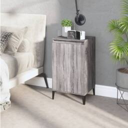 Berkfield Home Modern Bedside Cabinet Grey Sonoma 40x35x70 cm Engineered Wood - Size: 40 x 35 x 70 cm - thumbnail 2