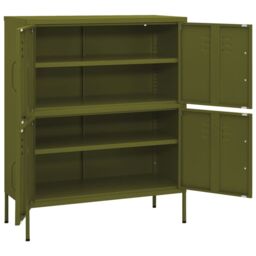 Berkfield Home Storage Cabinet Olive Green 80x35x101.5 cm Steel - thumbnail 6