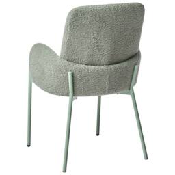 Wyld and Coco Light Green Boucle Dining Chair with Powder-Coated Iron Frame Retro - thumbnail 6