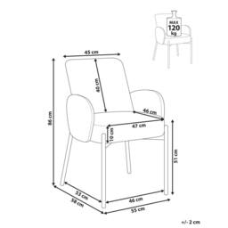 Wyld and Coco Light Green Boucle Dining Chair with Powder-Coated Iron Frame Retro - thumbnail 4